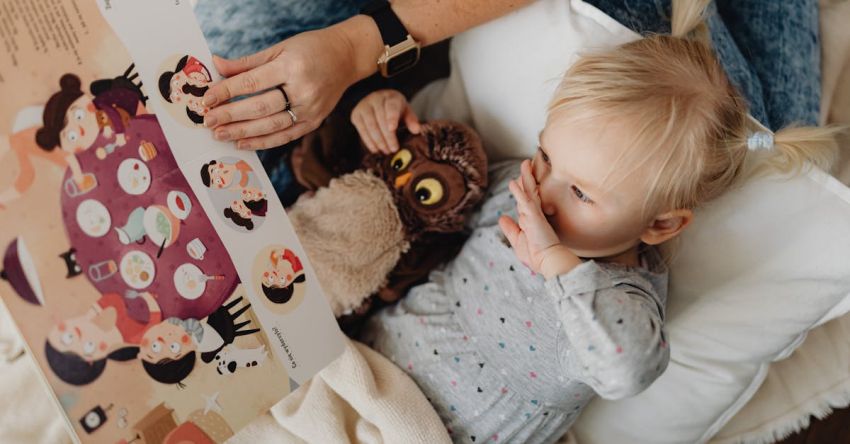 Storybook - A Girl Lying Down While Reading a Storybook